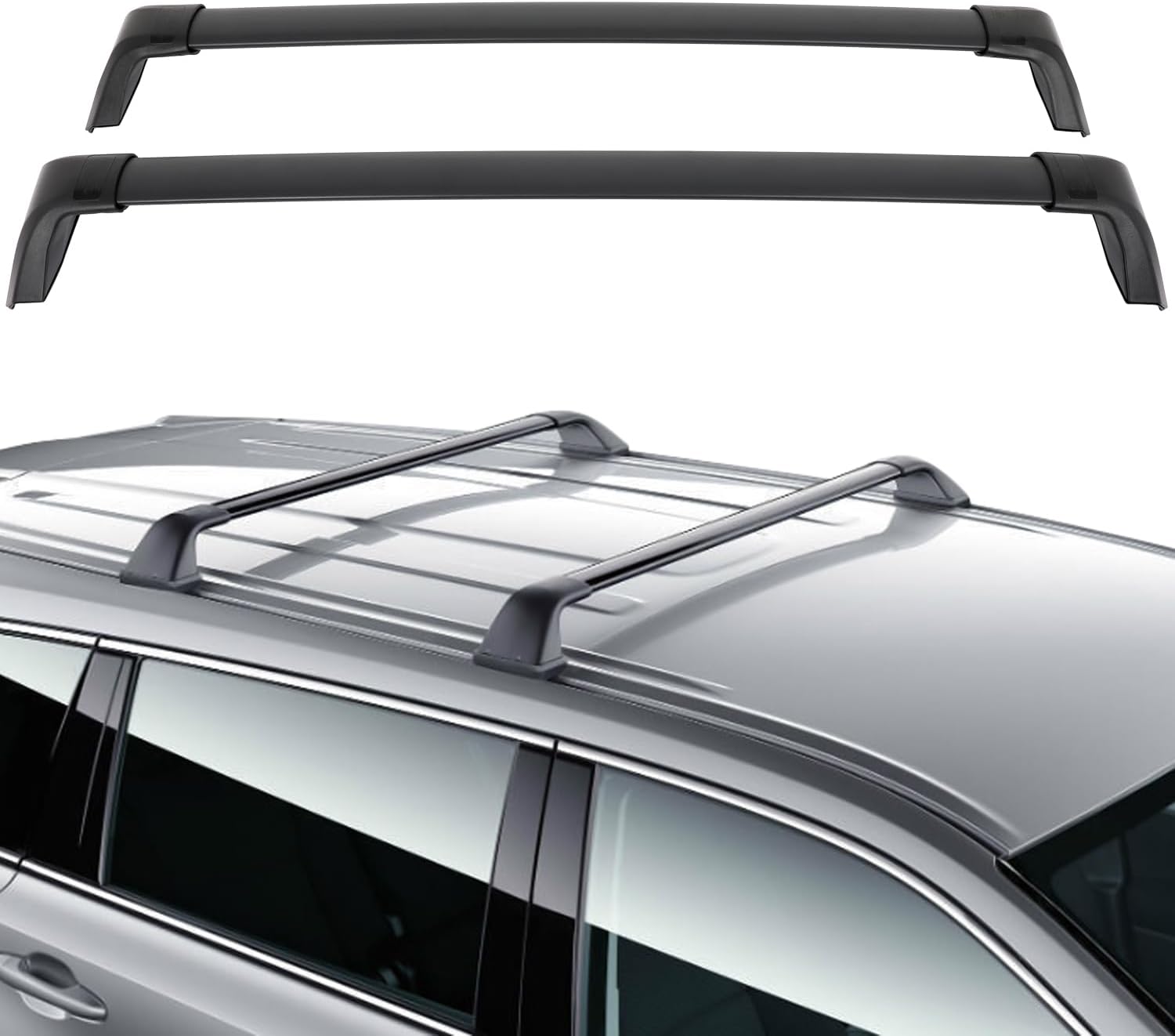 OCPTY Roof Rack Cross Bars for Toyota Highlander 2021-2023 Luggage Racks Rooftop Cargo Carrier Bag Luggage Kayak Canoe Bike Snowboard Skiboard Black For Toyota for Highlander 2021-2023