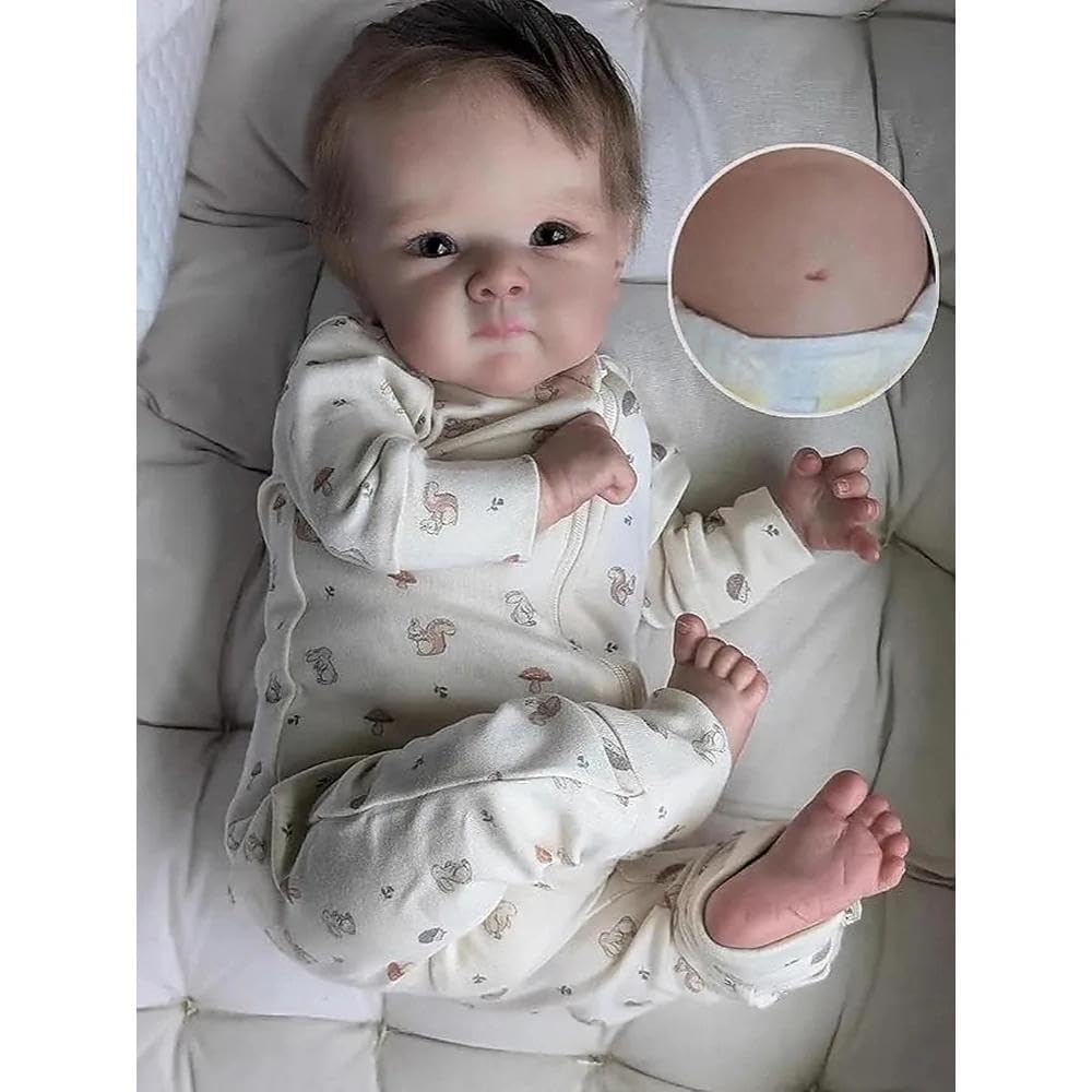 Zero Pam Bebe Reborn Mädchen 45 cm Reborn Realistische Puppe Reborn Mädchen schwarz afrikanisch schlafen wie ein echtes Baby Spielzeug für Mädchen mit Zubehör
