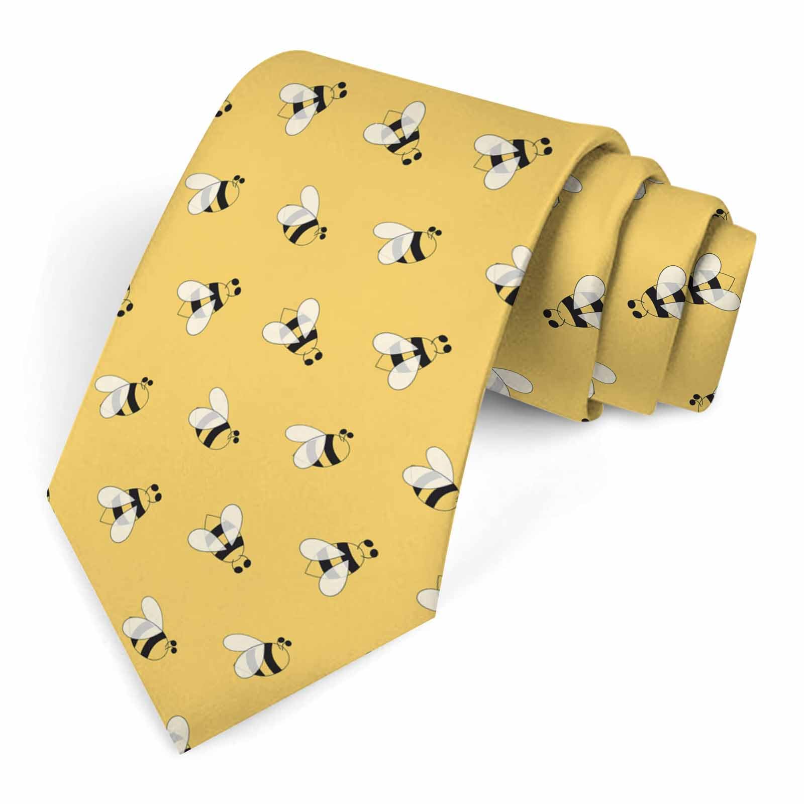 Muntayson Yellow Bees Mens Tie Men's Necktie Ties for Mens Daily Wedding Party Business