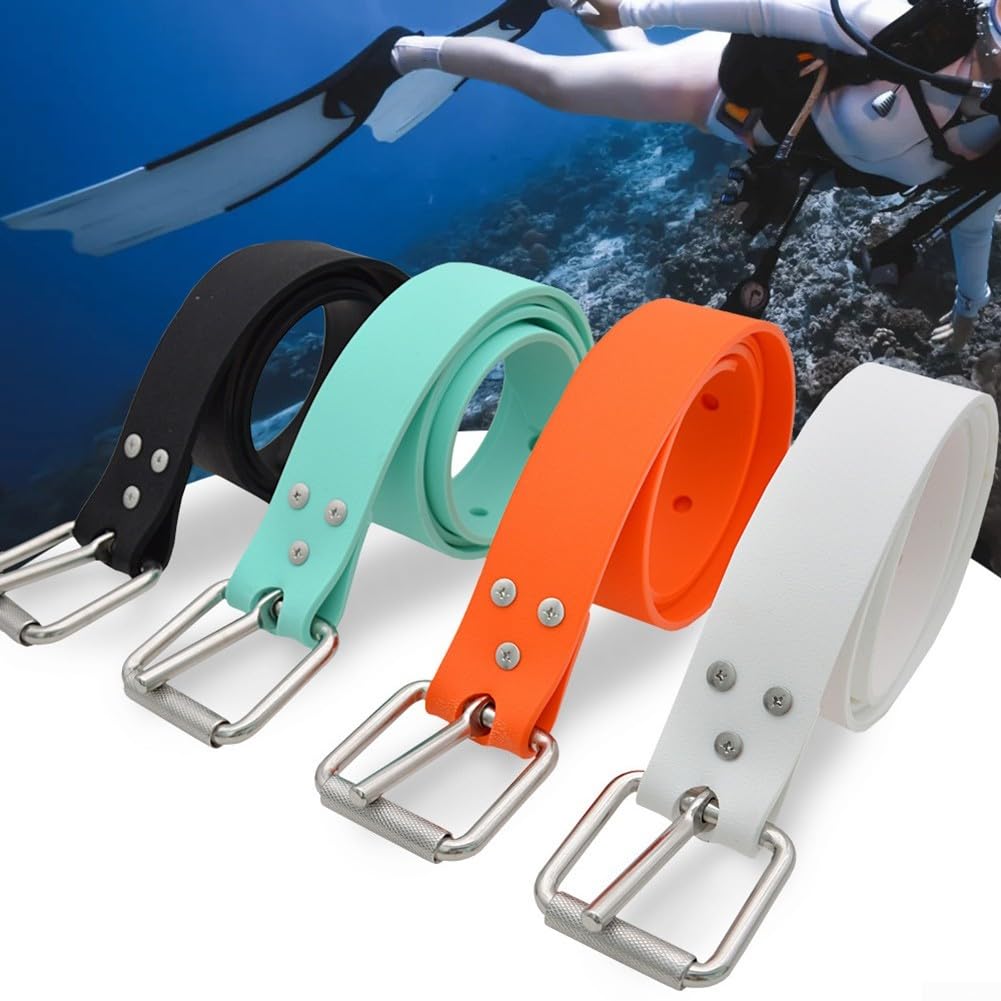 Cintura per pesi in silicone per immersioni subacquee con fibbia di rilascio Marsigliese per apnea subacquea cinghia regolabile con cuscinetto 1. o 1,5 m di lunghezza (150 cm nero)