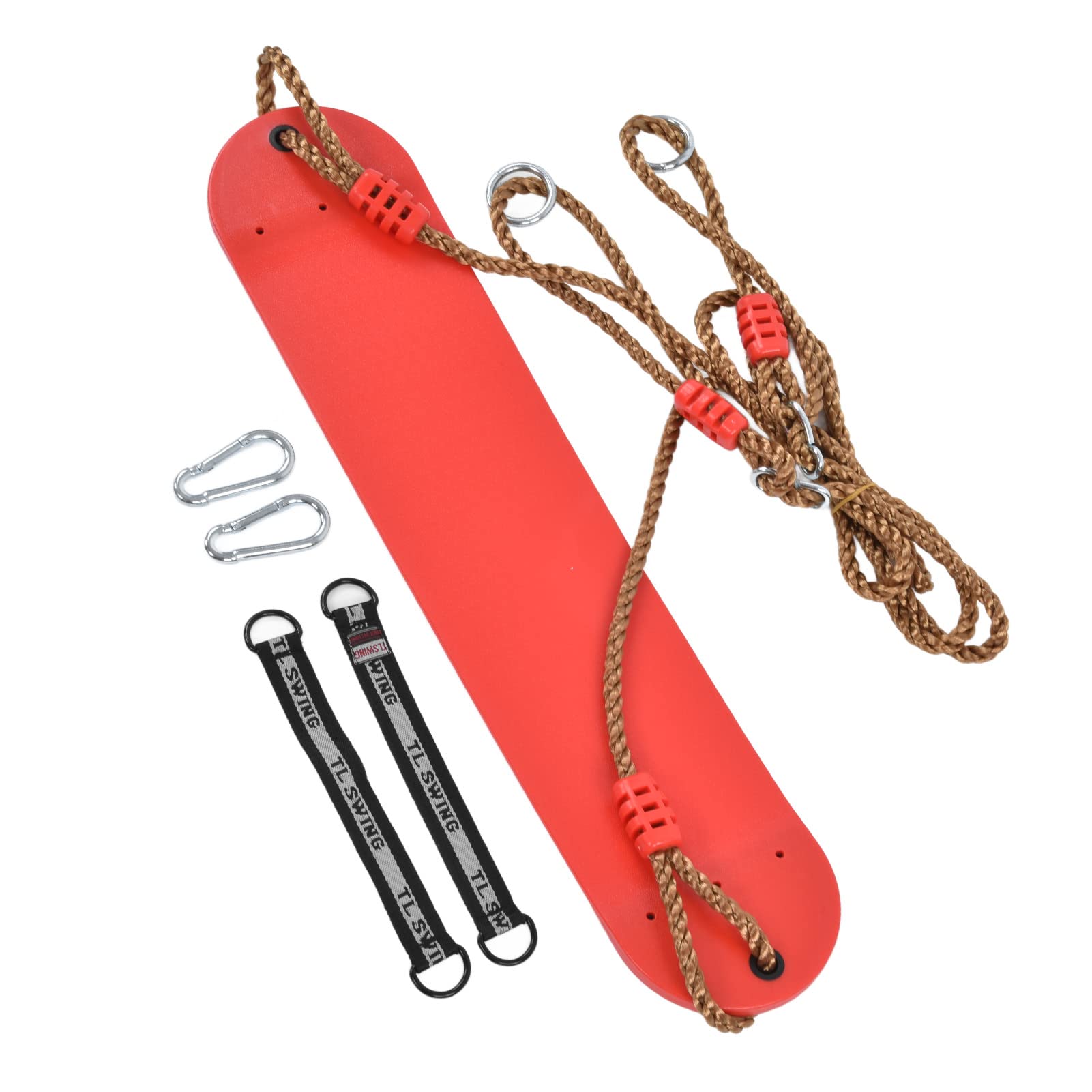 Columpios Asiento EVA Tablero Suave Rojo Cuerda Ajustable Kit de Accesorios para Patio de Juegos para niños Columpio al Aire Libre, Aprox.66,5 x 14 cm 26,2 x 5,5