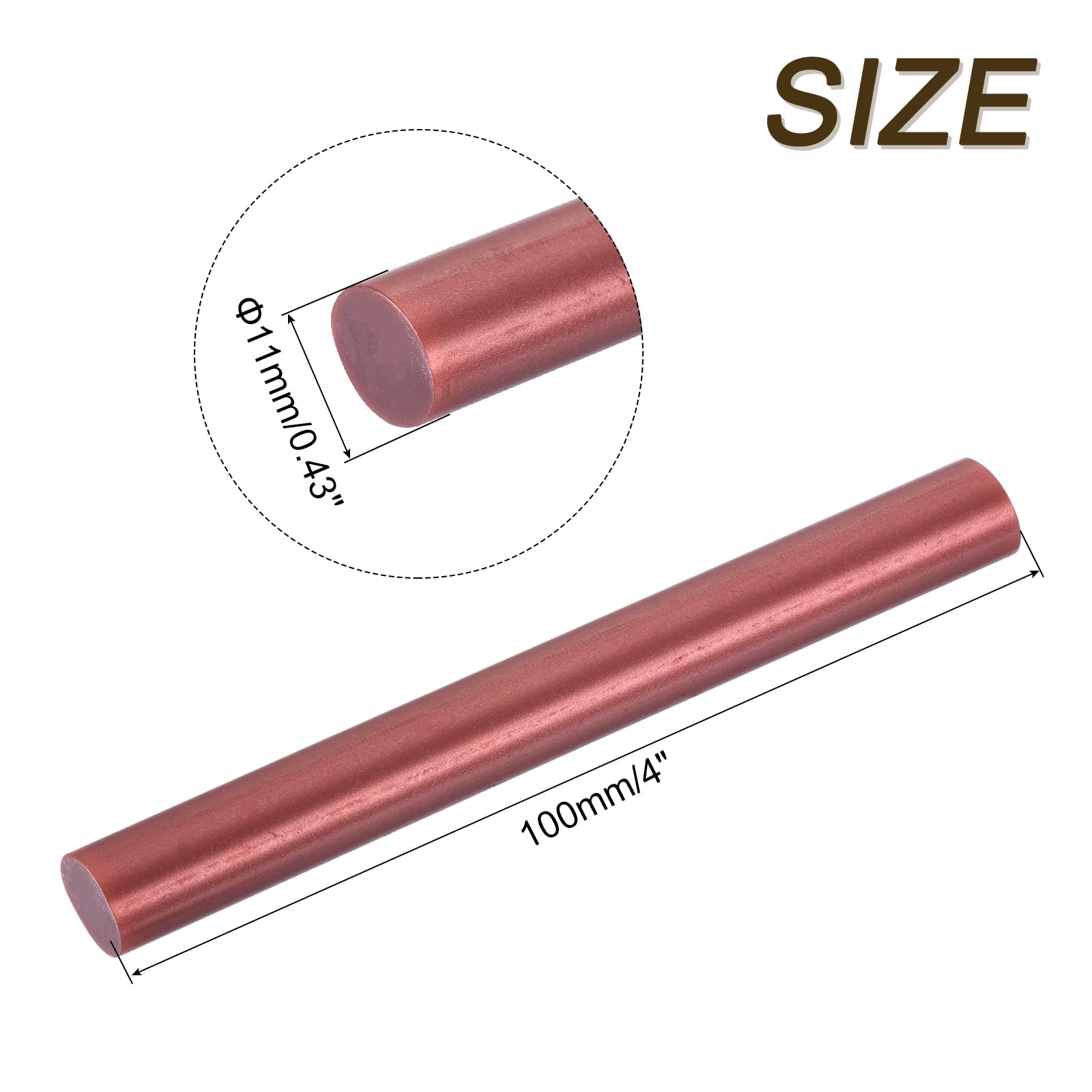 QUARKZMAN Barras de Pegamento Caliente, 11x100mm, 30Pcs Mini Palos de Pegamento Termofusible, Ideal para Bricolaje, Manualidades, Rojo Burdeos