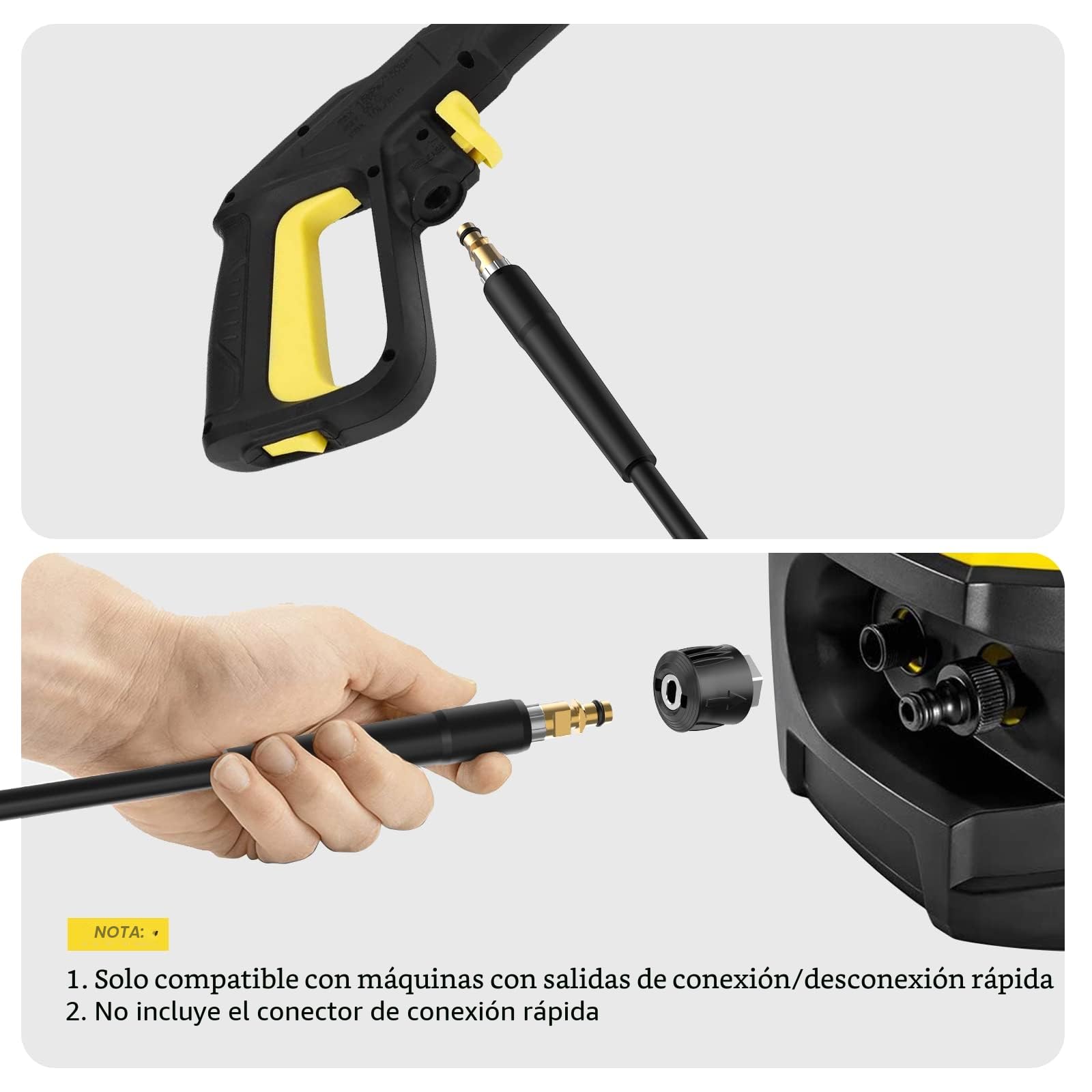 Stone Banks 10M manguera de alta presión para Kärcher K2 K3 K4 K5 K6 K7 Conector Rápido de Enchufe Tipo Clic, Manguera de Repuesto para Lavadora de Alta presión