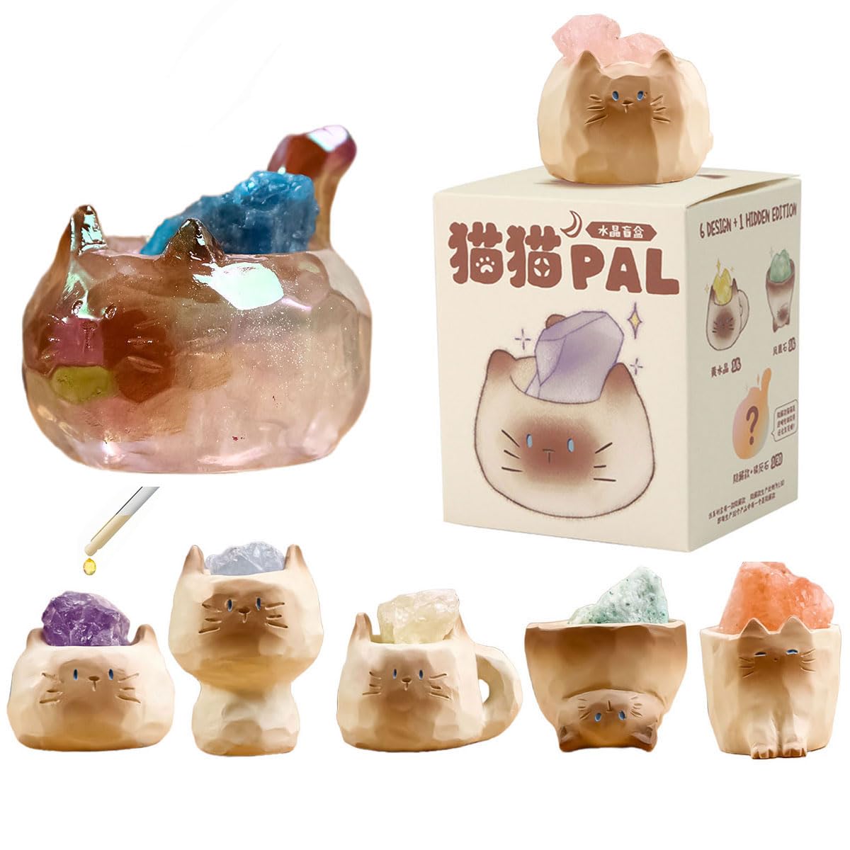 Amazon.com: BONTOUJOUR Surprise Box Figures Diamond Crystal Cat