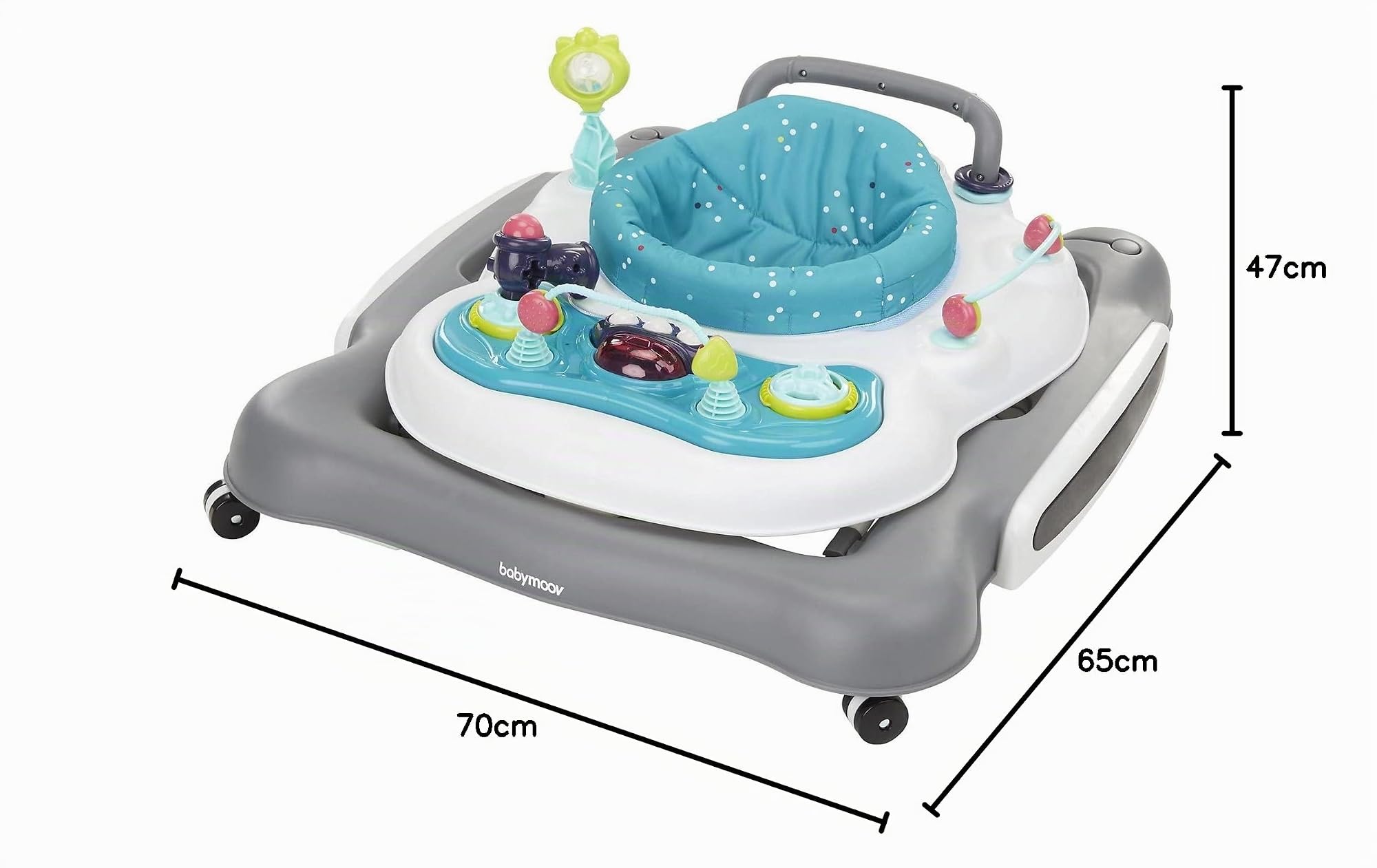Babymoov 5-in-1 Lauflernhilfe, Gehfrei bis 12 Monate, Lauflernwagen bis 24 Monate, inkl. Spielekonsole
