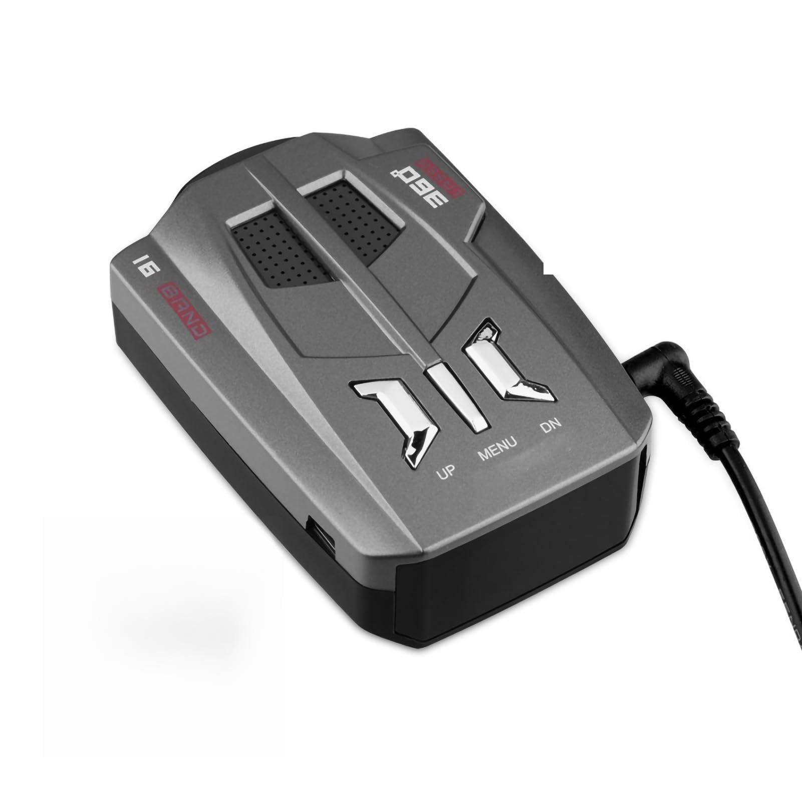 SENECESLI Detector de para Automóvil, Alarma de Velocidad del Vehículo de Largo Alcance con Detección Trasera Delantera y Trasera de 360 ​​Grados, 3 Idiomas OSD e Indicaciones de Voz para una