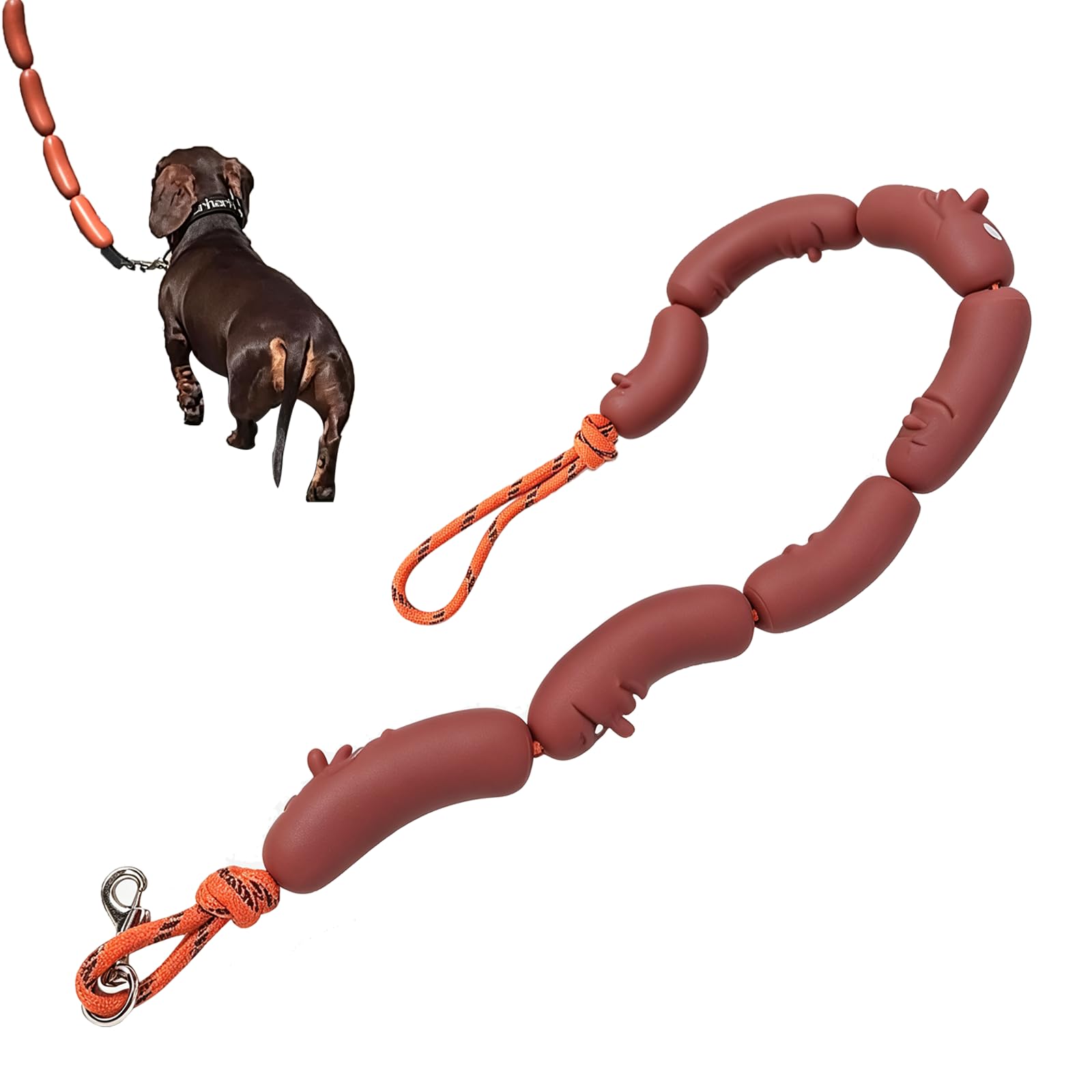 Dog Leads, Sausage Shaped Dog Lead for Outdoor Use, Ergonomic Tool with Freedom of Movement for Walks, Hiking，45.7 in