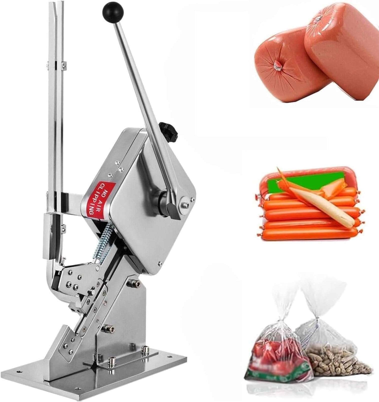 FBJAMZ Manual U-Shape Sausage Clipper Clipping Machine, Commercial Sausage Sealing Tying Machine Stainless Steel Food Plastic Sealer