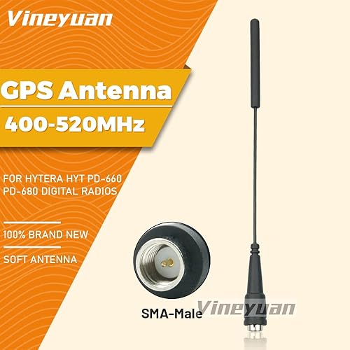 Miniatura 2 de Antena GPS UHF 400-520 Mhz para radios digitales Hytera HYT PD-660 PD-680 - 2 unidades