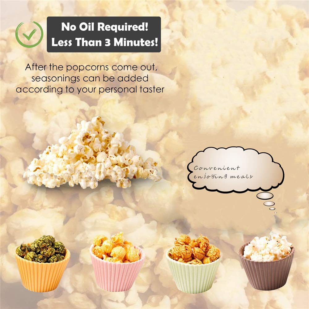 Macchina elettrica per Popcorn ad Aria Calda, con Coperchio Rimovibile, Macchina per soffiare Il Mais, Adatta per l'uso Domestico in Cucina, Senza Olio, Ideale per i Bambini, Bianco
