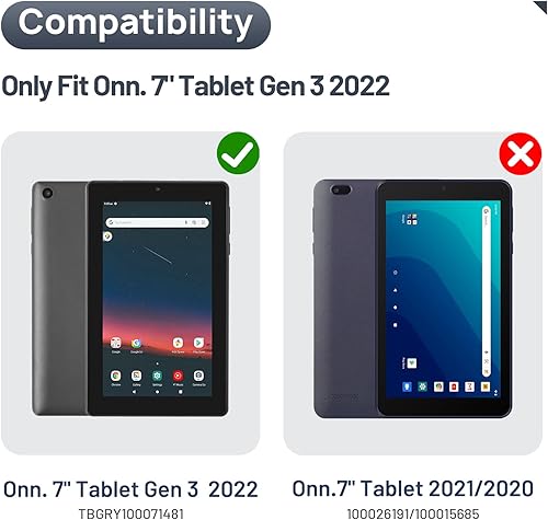 Miniatura 2 de Thoreta Funda para tablet Walmart Onn de 7 pulgadas Gen 3 2022 (modelo 100071481), ligera, a prueba de golpes, duradera, con soporte de mango