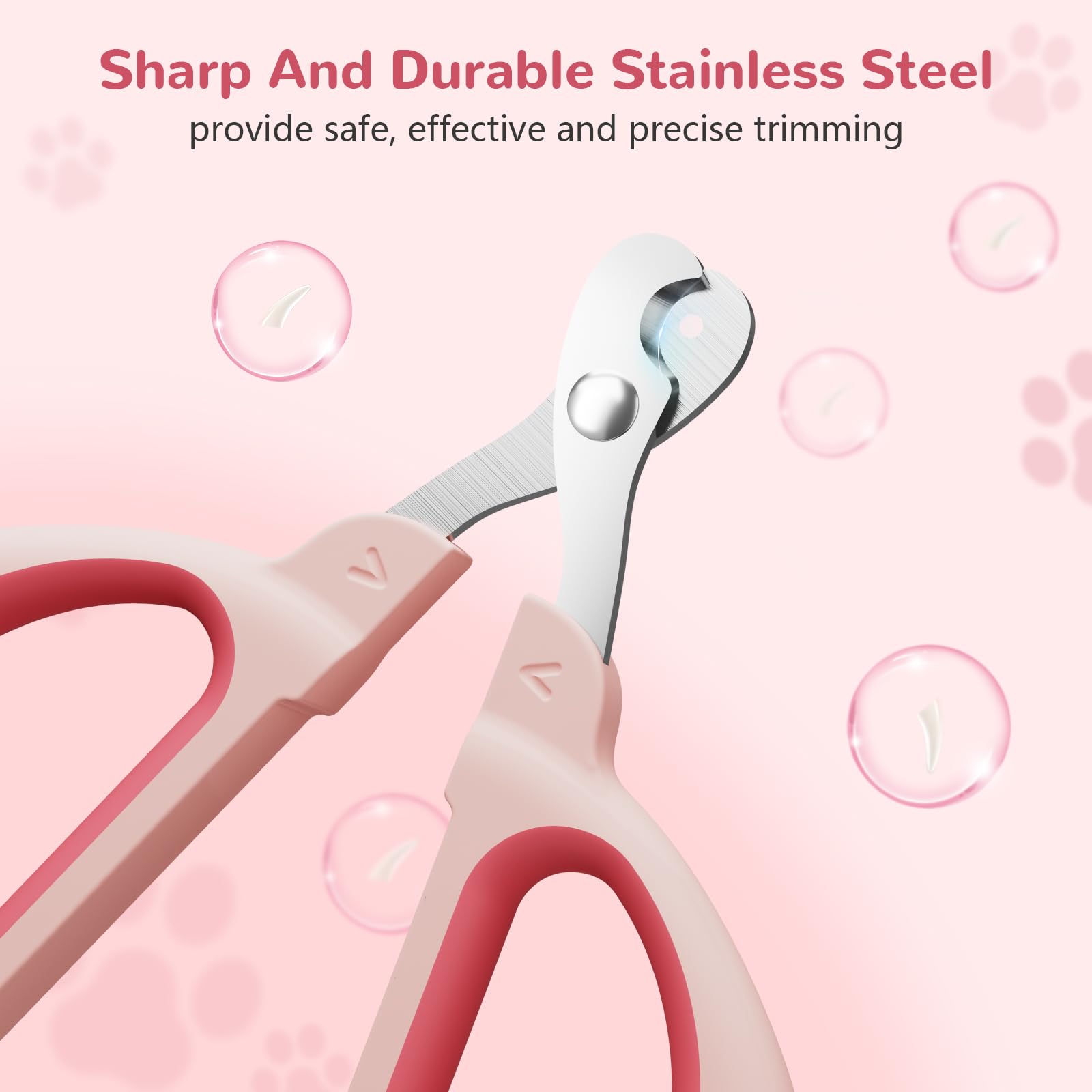 Pink Professional Cat Nail Clippers, Nail Clippers for Cats with Safe Positioning Hole, Cat Nail Clippers with Safety Guard Suitable for Rabbits, Guinea Pigs, Birds, Puppies — view 6