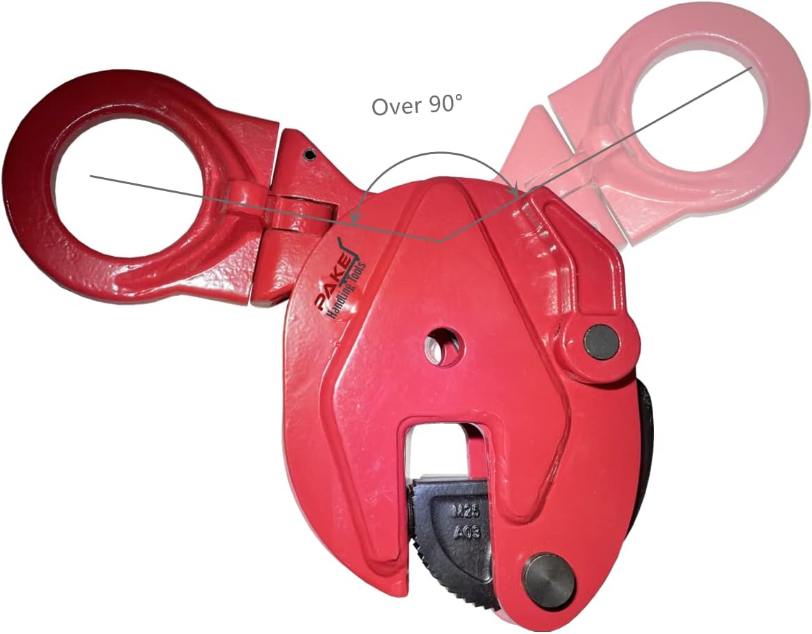 Vertical Plate Clamp - Heavy Duty Durable Lifting Clamp with Lock Handle 2200-6600 lb Working Load Limit (WLL) (4400lb 2Ton)