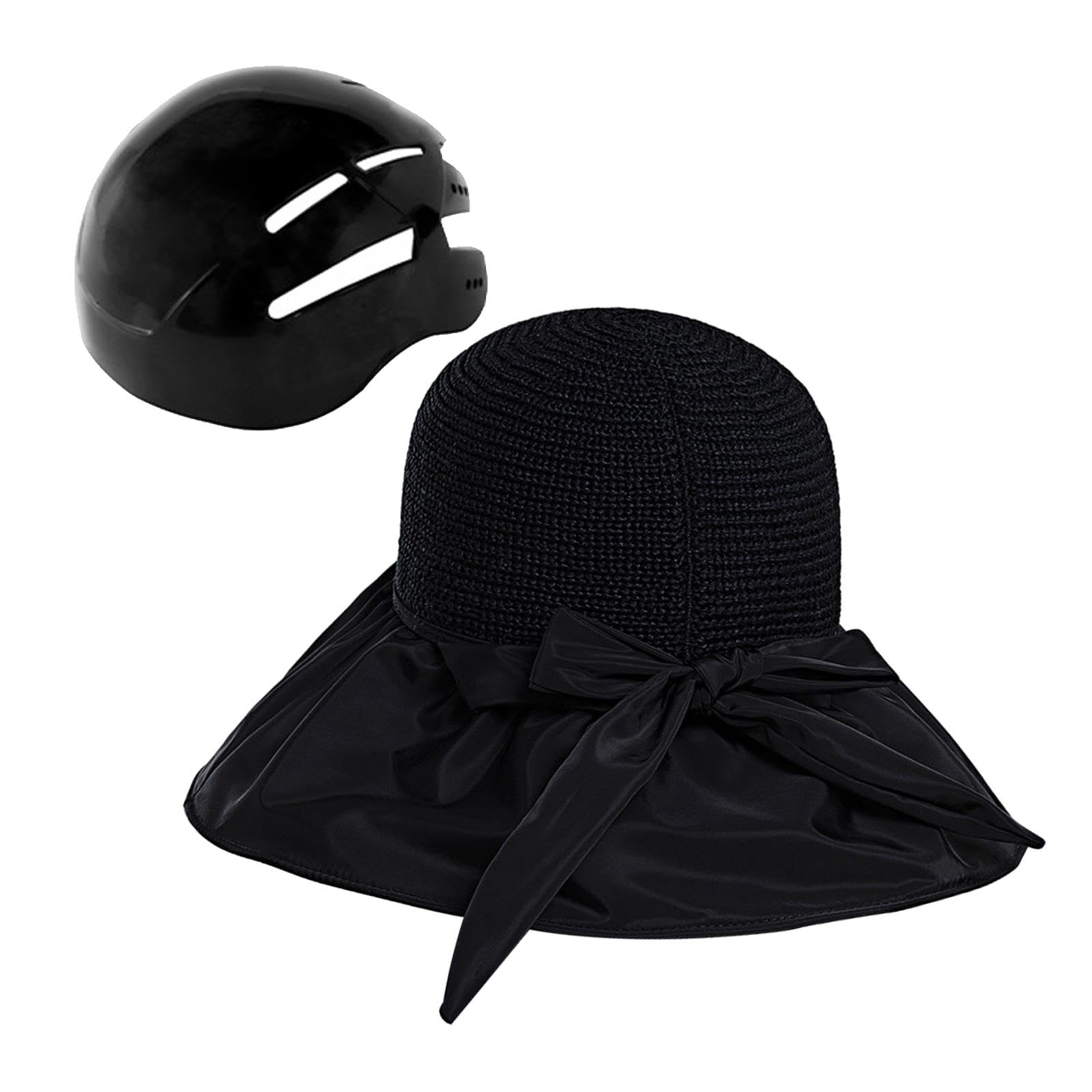 harayaa Bicycle Helmet Hat Type Helmet Surf Bucket Hat Breathable Fashionable Shockproof Bike Helmet Adult Helmet for Outdoor Female, Black Sports & Outdoors