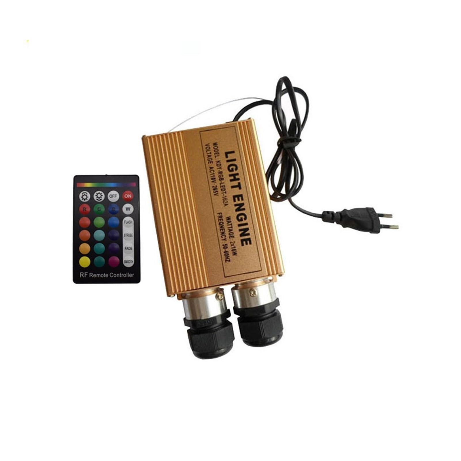 1X dobrej jakości światłowód LED RGB o mocy 32 W z 24-klawiszowym pilotem na podczerwień, Jednostka Otoczenia