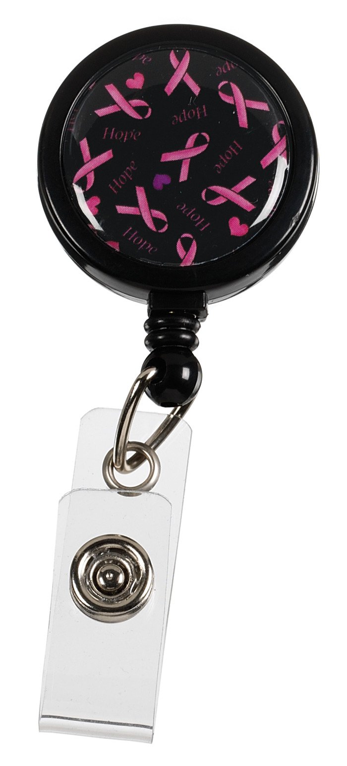 Prestige Medical S13-prb Retractable I.D. Tag, Pink Ribbon Black