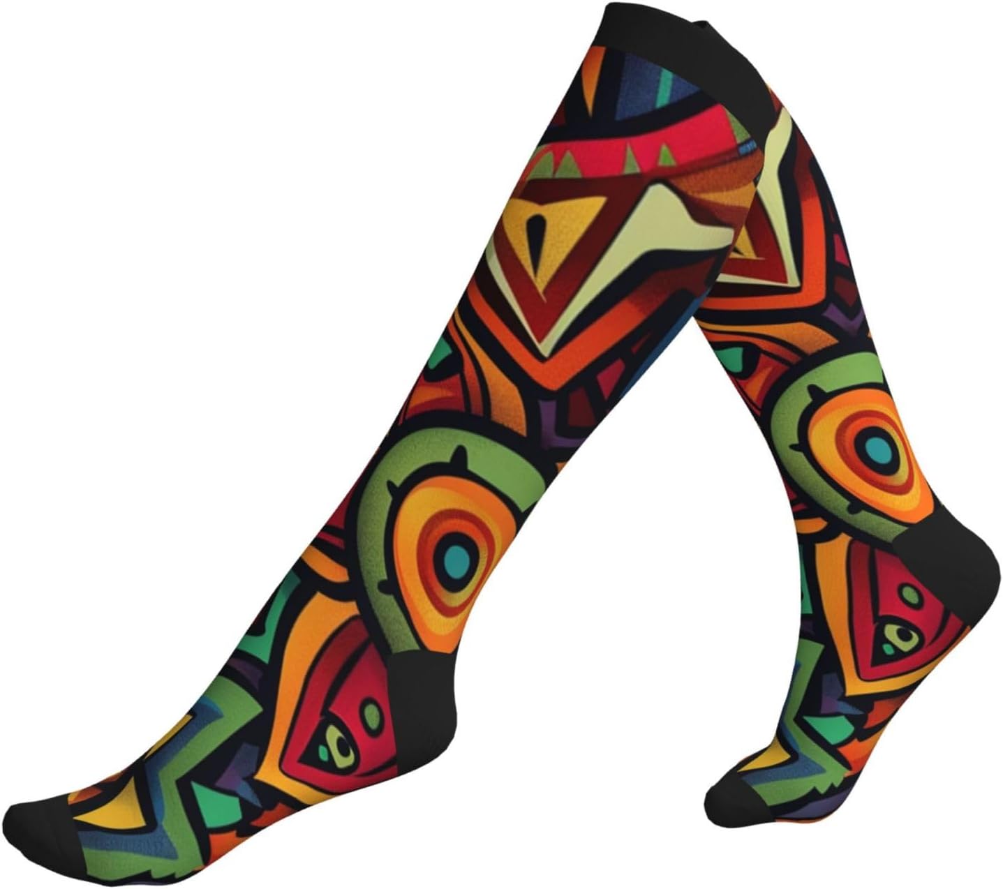 Mysterious Sun Flower Pattern Compression Socks 15-20mmHg Graduated Compression, Ideal for Office Workers, and Athletes