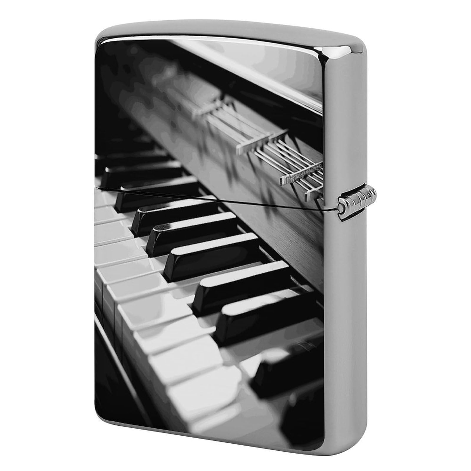 Fodpand Style Piano Image Metal Lighter Case Cover Lighter Sleeve