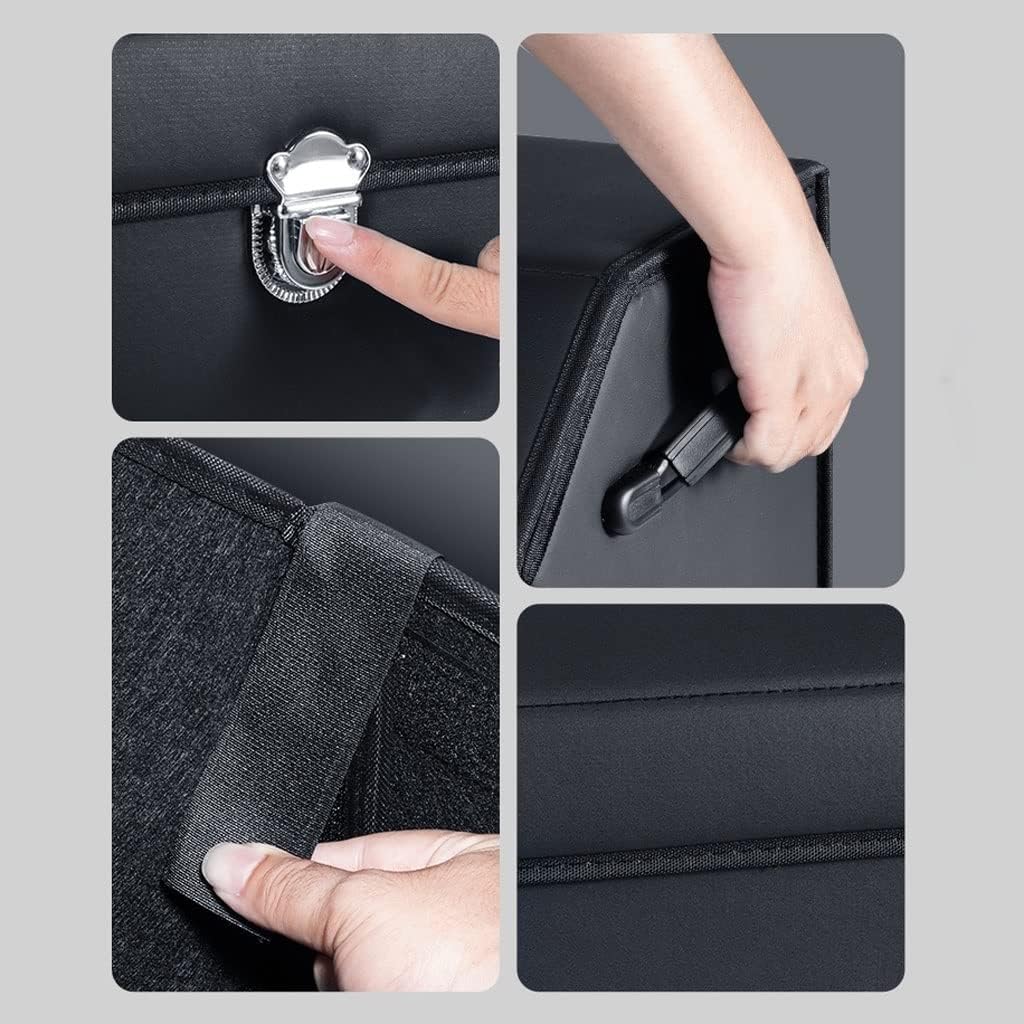 Car Trunk Organizer, Black Collapsible Car Trunk Organizer with Handle, Trunk Storage Organizer, Sturdy and Durable Car Trunk Organizer(Medium)