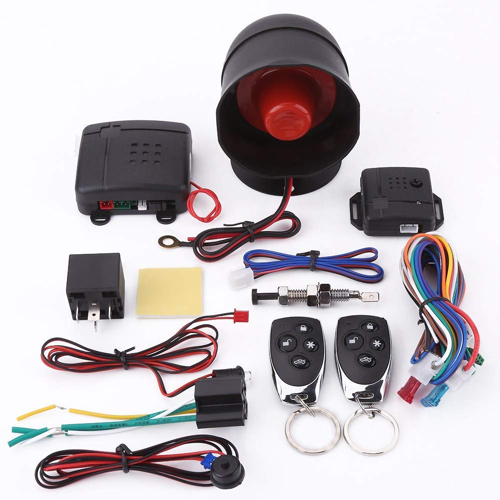 de Seguridad para automóvil, de protección de Seguridad de Alarma para automóvil Universal Entrada sin Llave con 2 Controles remotos Sirena