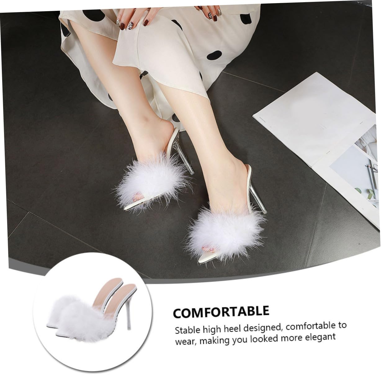 Holibanna Pantofole Stivali con per Donna Sandali Soffici per Le Donne Tacchi da Ragazza Sandals Sandale Ciabatte estive Sandali con Alto Scarpe estive Suola: Bianca