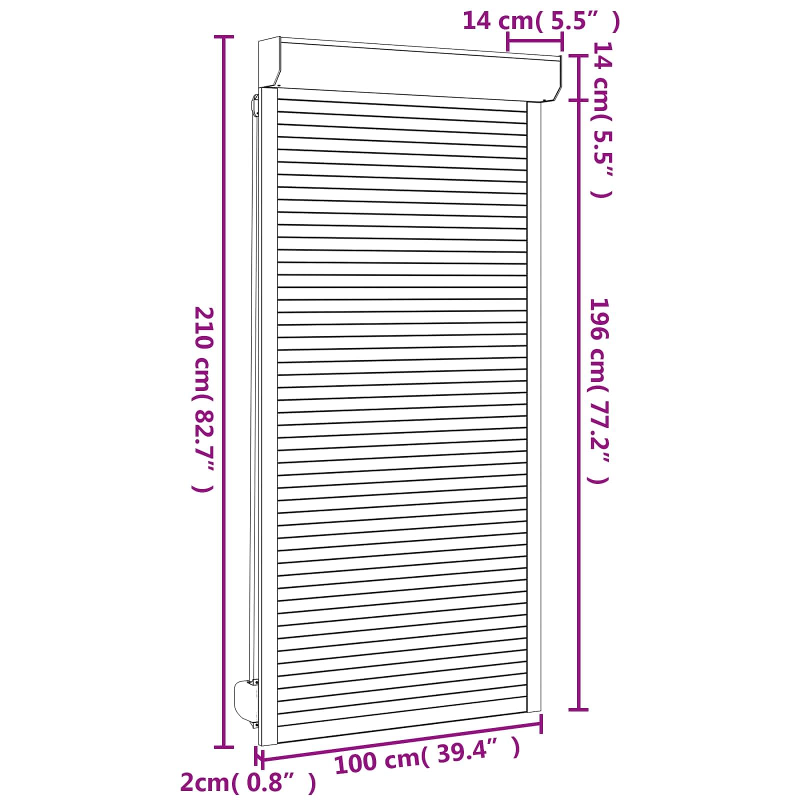 Store enrouleur 100 x 210 cm en aluminium et polyuréthane pour fenêtre - Protection contre les regards indiscrets - Contrôle de la lumière - Manuel - Blanc