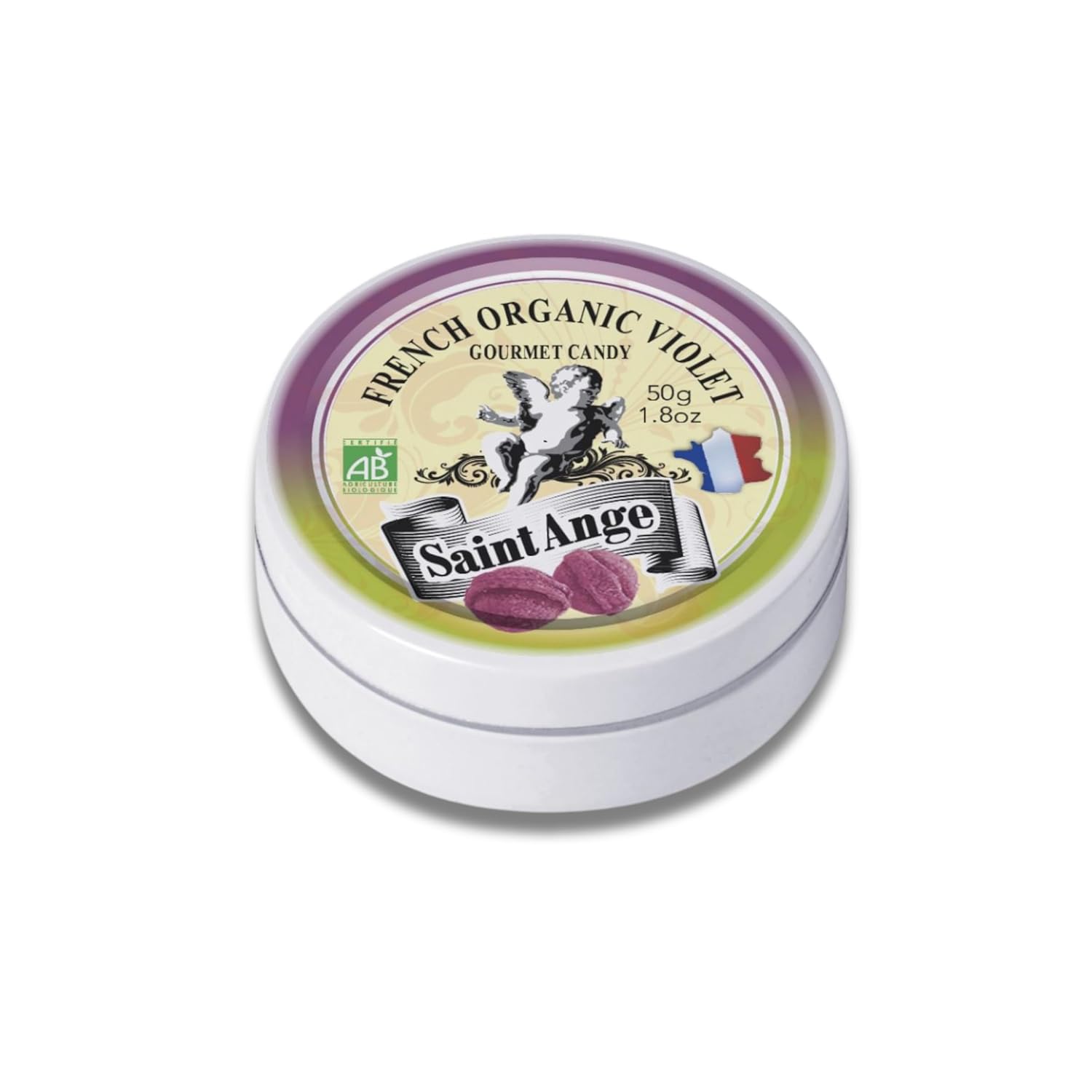 Saint Ange Organic Violet 50g | Imported from France | Pastilles | Hard Candy