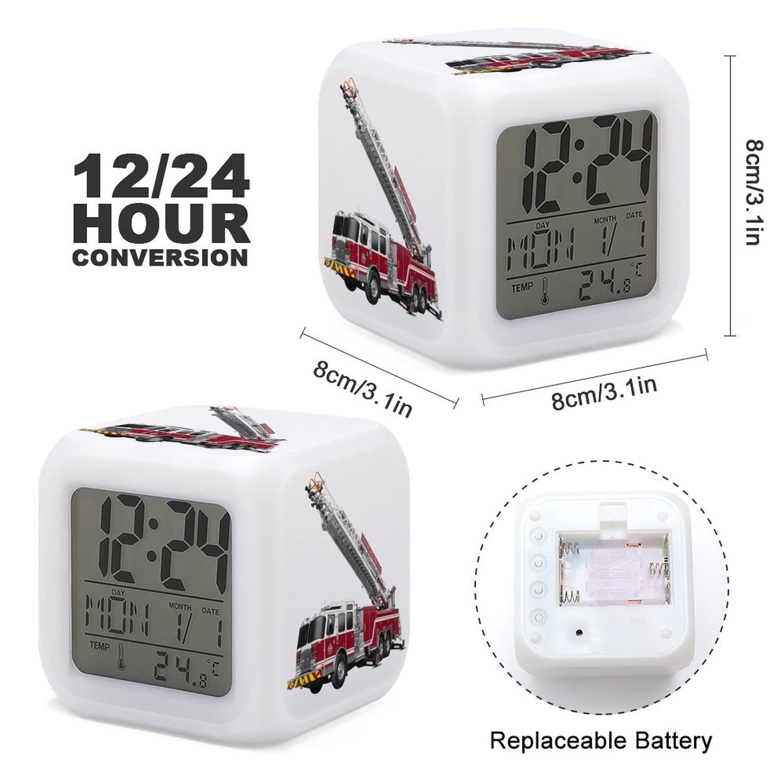 Réveil Enfant Tigre Lumineux 7 Couleurs - Horloge Digitale Mignonne Avec Veilleuse Pour Garçon Et Fille
