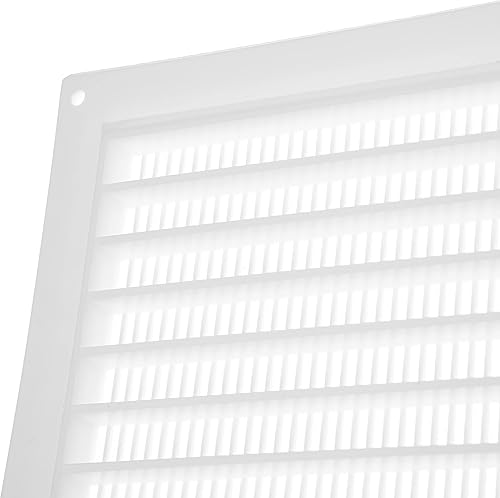 Miniatura 5 de Rejilla de ventilación de plástico blanco de 5 x 12 pulgadas con malla de insectos. HVAC. Cubierta de ventilación interior. No incluye tornillos