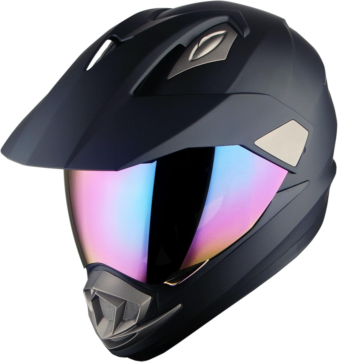 1Storm Dual Sport Helmet Motorcycle Full Face Motocross Off Road Bike Matt Black : Automotive