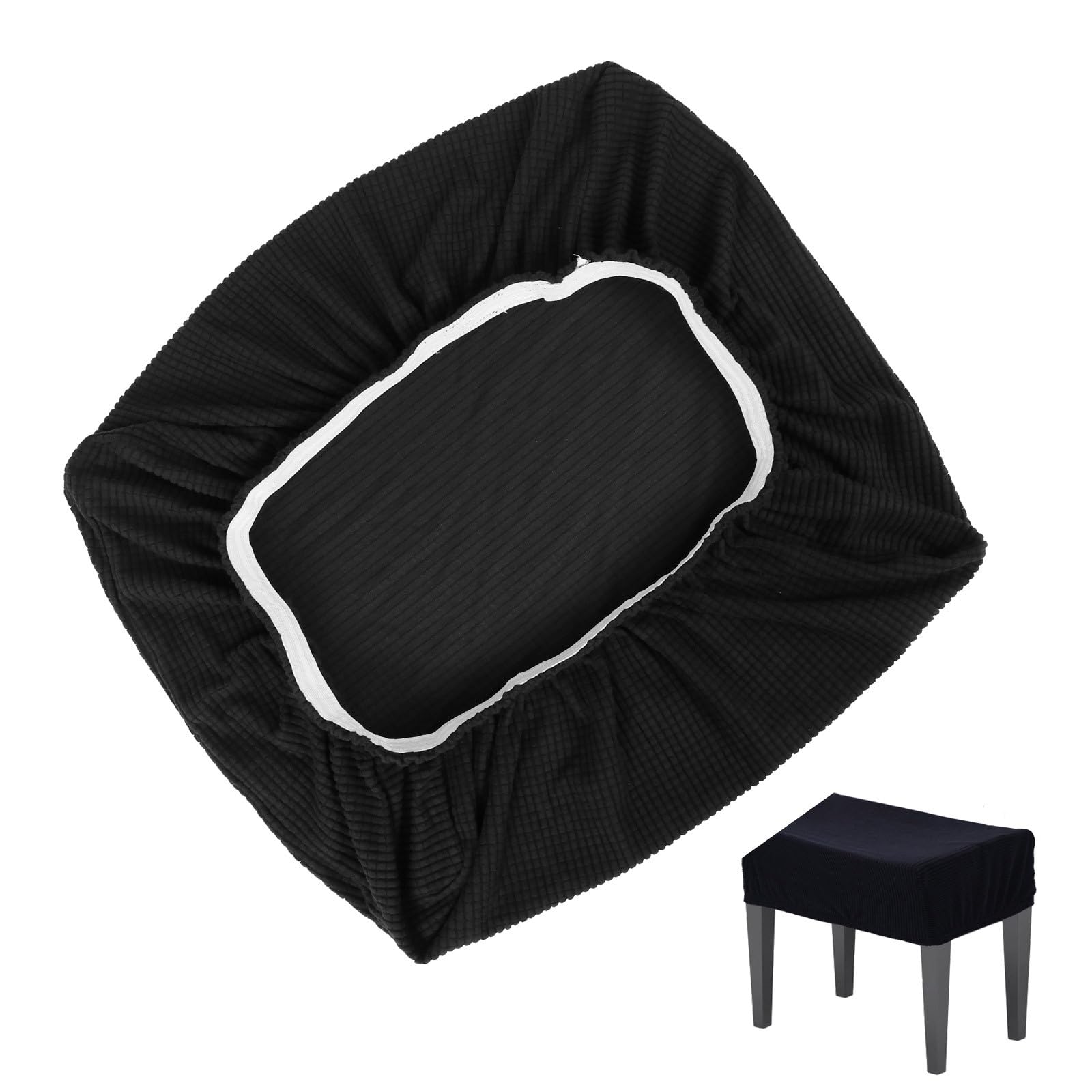 Housse de Tabouret de Piano Élastique Épaisse Protection Intégrale Housse Extensible pour Banquette de Piano Domestique Confortable et Facile à Nettoyer Ajustable