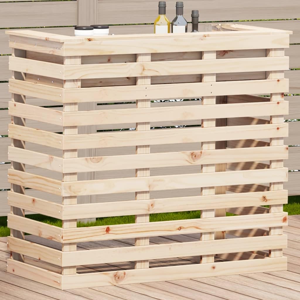 Table de bar d extérieur 113,5x50x103 cm bois massif de pin