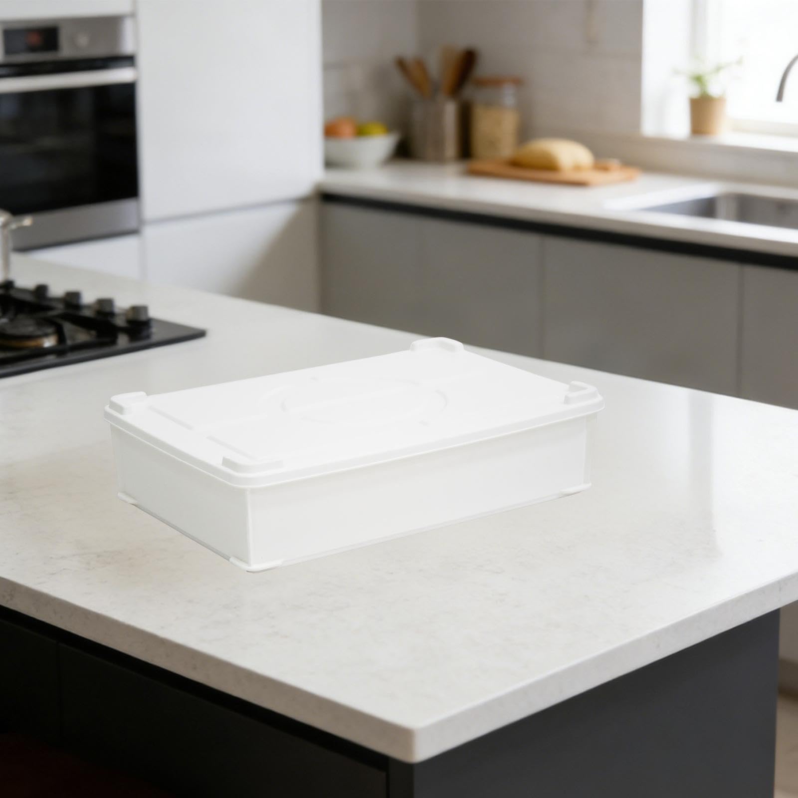 Scatola per Pizza con Coperchio, Scatola per Il Pane, Accessori, Contenitore per La Preparazione in Ristorante, Uso Commerciale, Bianco Grande
