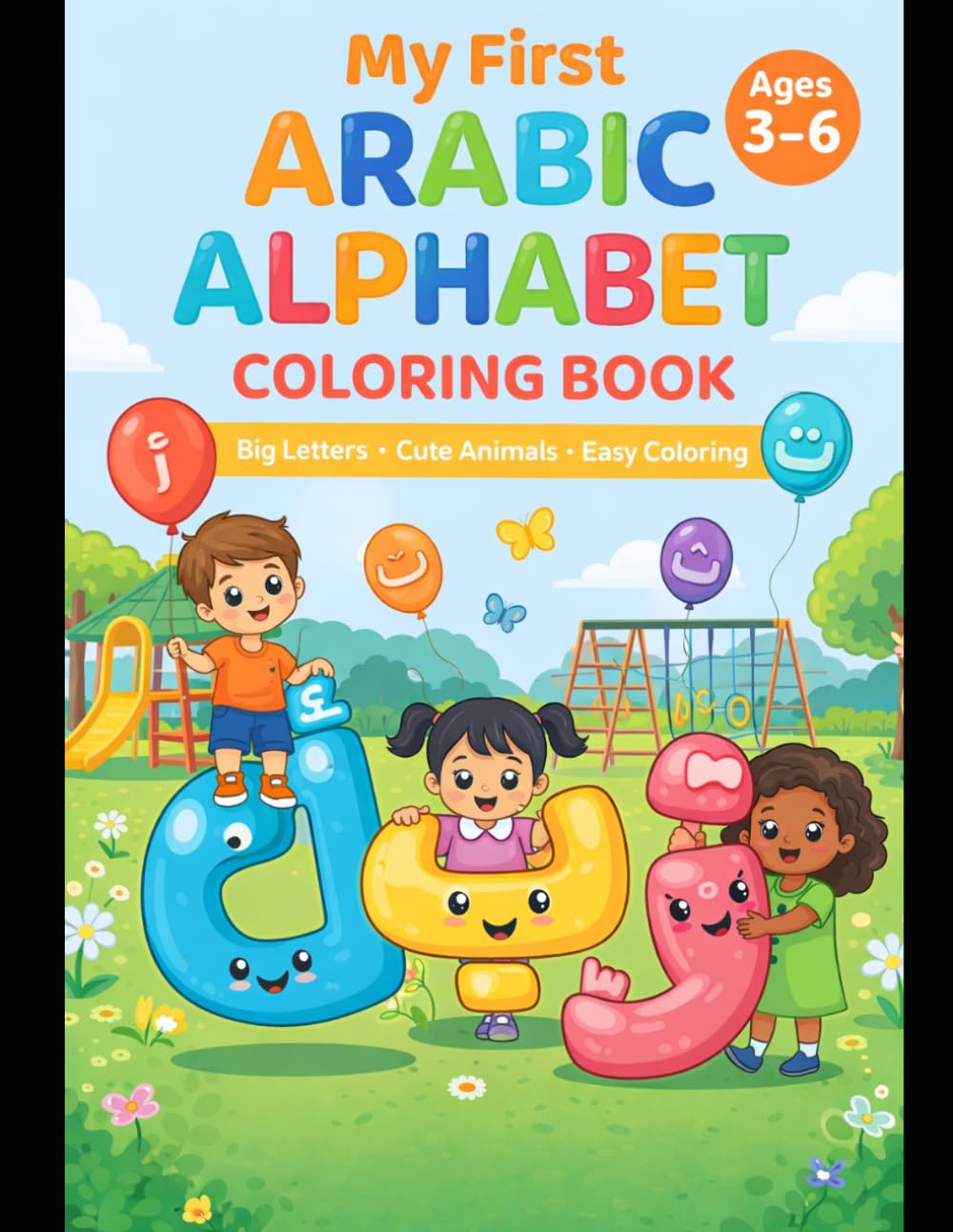 My First Arabic Alphabet Coloring Book: Fun & Easy Arabic Letters with Cute Animals for Kids Ages 3–6