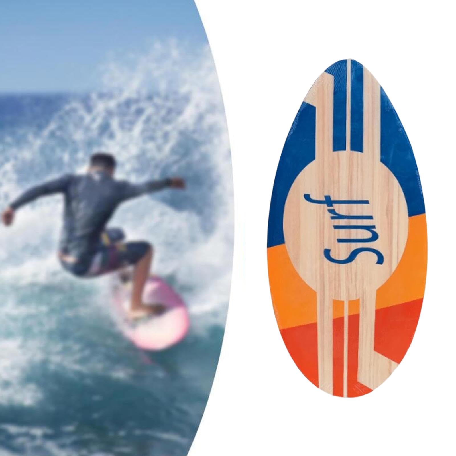 Amagogo Skimboard, Surfbrett Erwachsene, Surfboard Holz, Skimboarding, Stehendes Strandspielzeug, Skimboard für Männer, Frauen, Anfänger