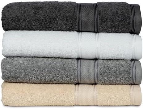 Amazon.com: Casa Lino 4 Pack Bath Towels (27x54), 100% Pure Cotton ...
