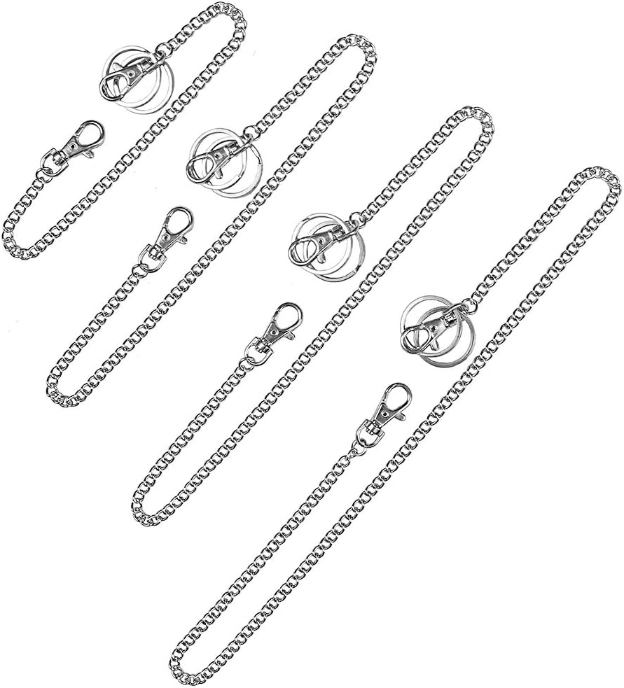 Jolbndcv 4 Pieces Wallet Chain Pants Chain Pocket Chain