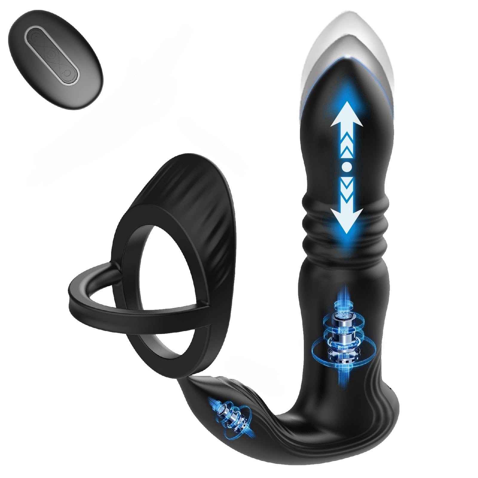 Anal Vibrators Prostate Massager with Cockring Male Sex Toy with 3 10 Vibrating Modes Buttplugs Prostate Massager Remote