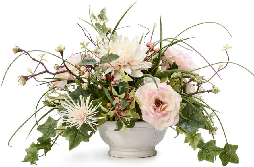 Petals Rose & Berry Silk Flower Centerpiece