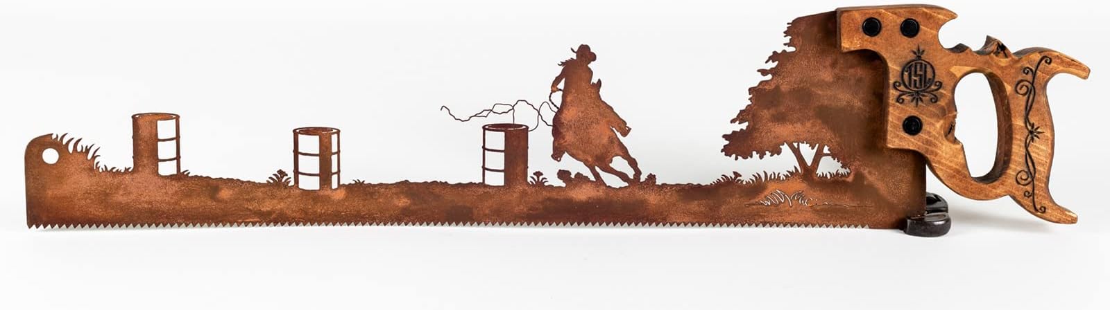 Barrel Racing Hand Saw Design | Made to Order Wall Art Gift for Horse and Rodeo Lovers