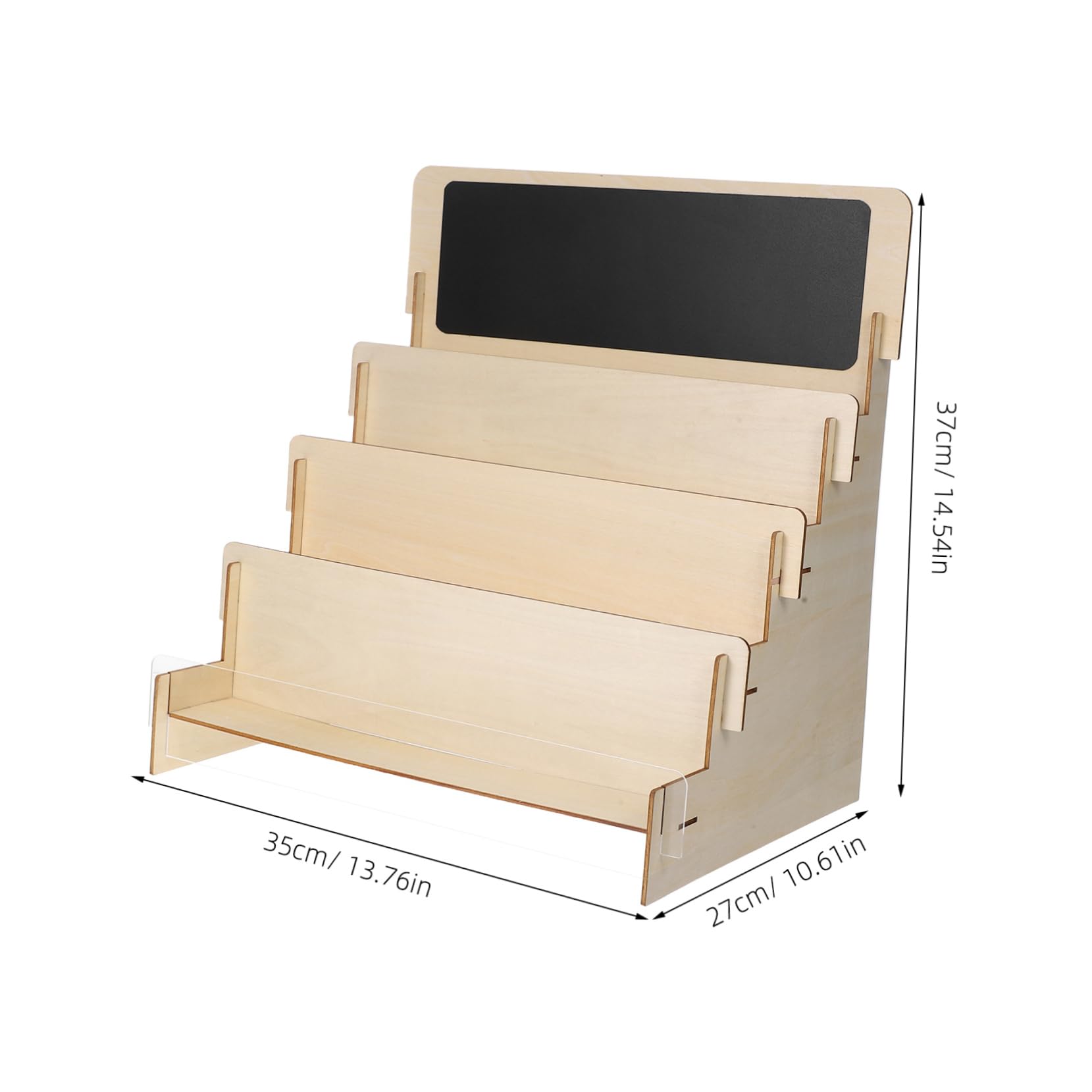 DOITOOL Greeting Card Display Stand Wooden Rack with Chalkboard for Postcards Photos and Bookmarks Sturdy Tabletop Display Holder for Craft Shows and Retail Vendors