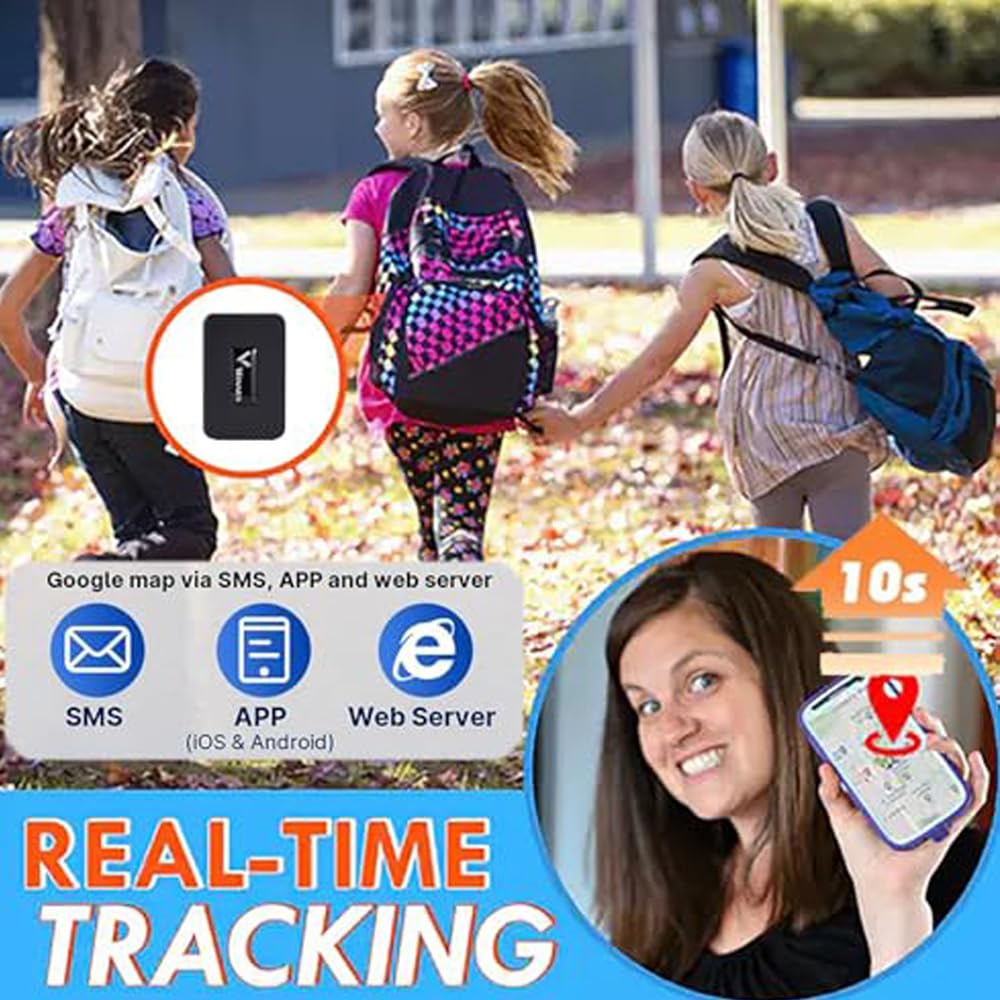 Micro Gps Tracker Spia con Magnete Localizzatore GPS in Tempo Reale Satellitare Tracciatore di Posizione GPS Tracker Portatile con Geo-fence Alarm e App Gratuita per Auto Moto Bambini