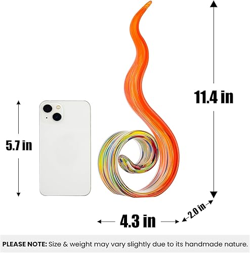 Miniatura 3 de Escultura de cristal soplado a mano de 11.4 pulgadas de alto, escultura de arte estilo Murano, estatuas de decoración del hogar, decoración del