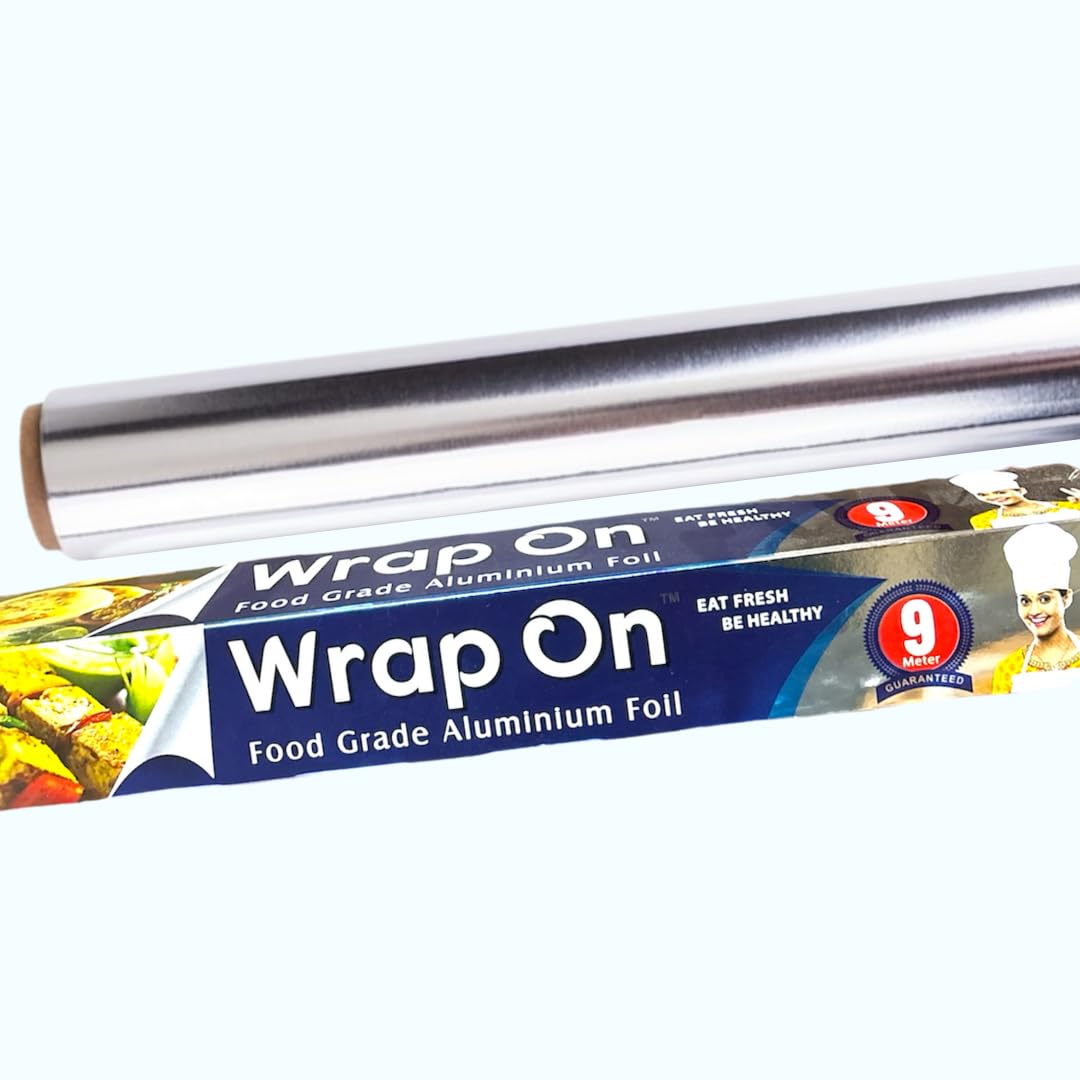 Wrap On 9m Aluminium Paper foil roll for Food Packing Kitchen 9 Meters net | Silver foil for Kitchen 9meters | Food Paper roll for roti 9 Meter | Aluminum foil Paper for Food Pack (9meter). (B0B36387FZ) Amazon Price History, Amazon Price Tracker