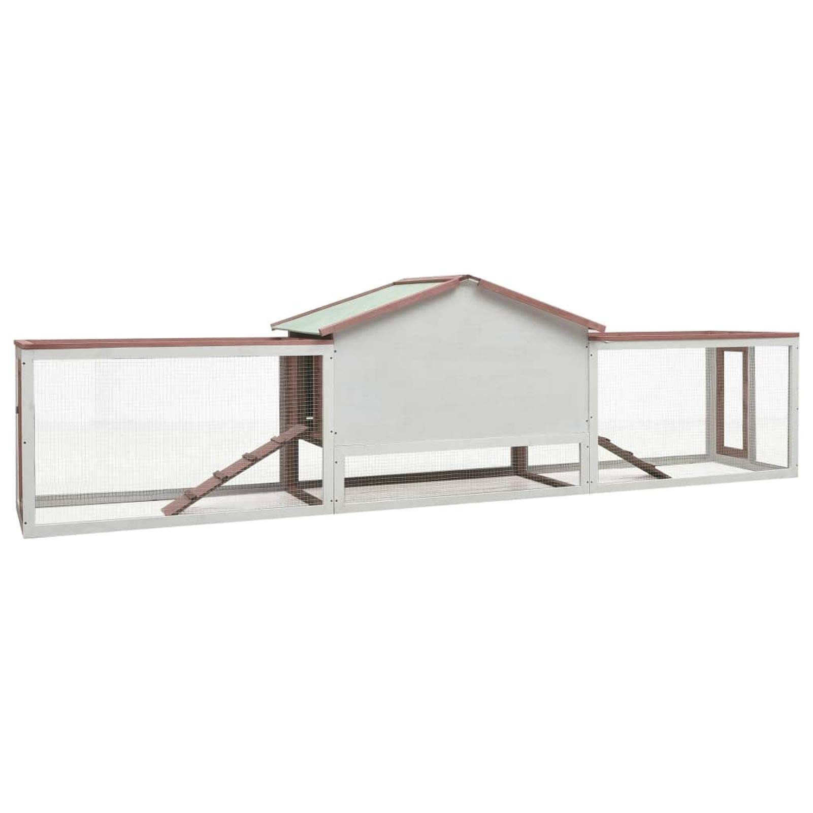 Tidyard Hasenstall, Freigehege für Kaninchen, kleintierstall Witterungsbeständig, Massivholz, 303 x 60 x 86 cm