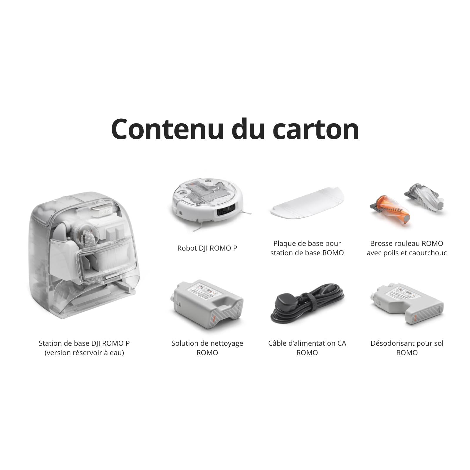 DJI ROMO P Robot Aspirateur Laveur, Aspiration Puissante 25 000 Pa, Détection d'obstacles de Niveau Drone, Nettoyage et séchage Automatique des serpillières, Anti-Enchevêtrement Poils d'animaux