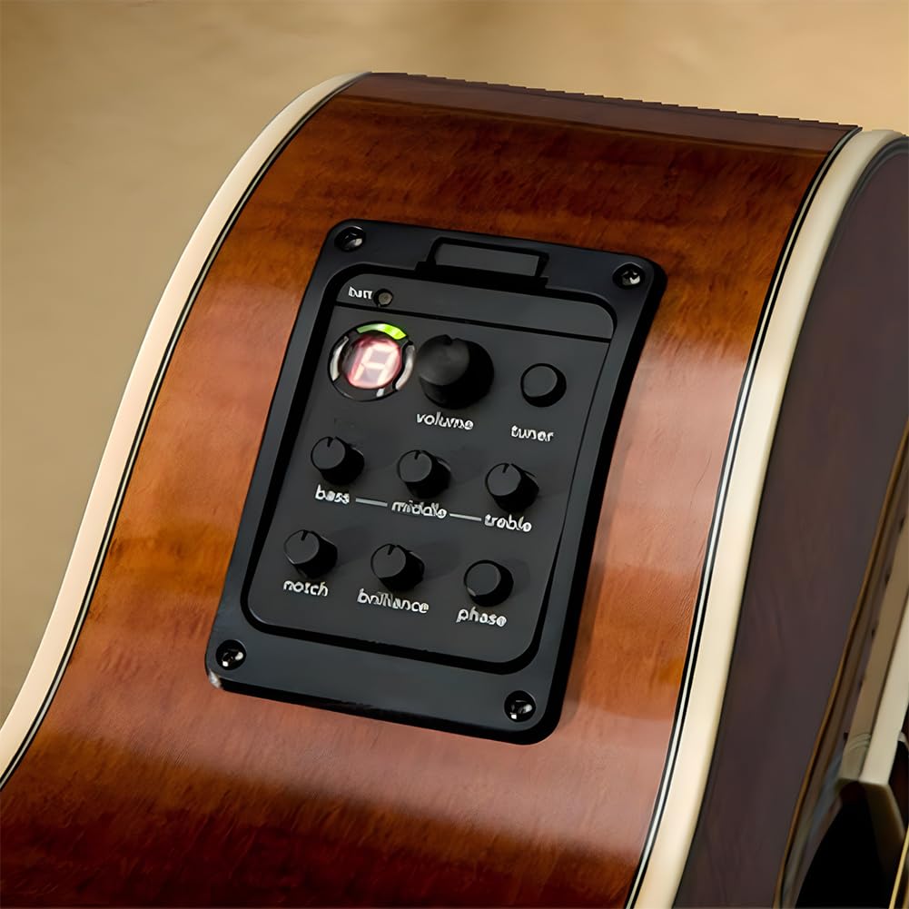 201 Classic Chitarra Acustica EQ Tuner Piezo Pickup Onboard Preamp System 4 Band per Fishman Presys+