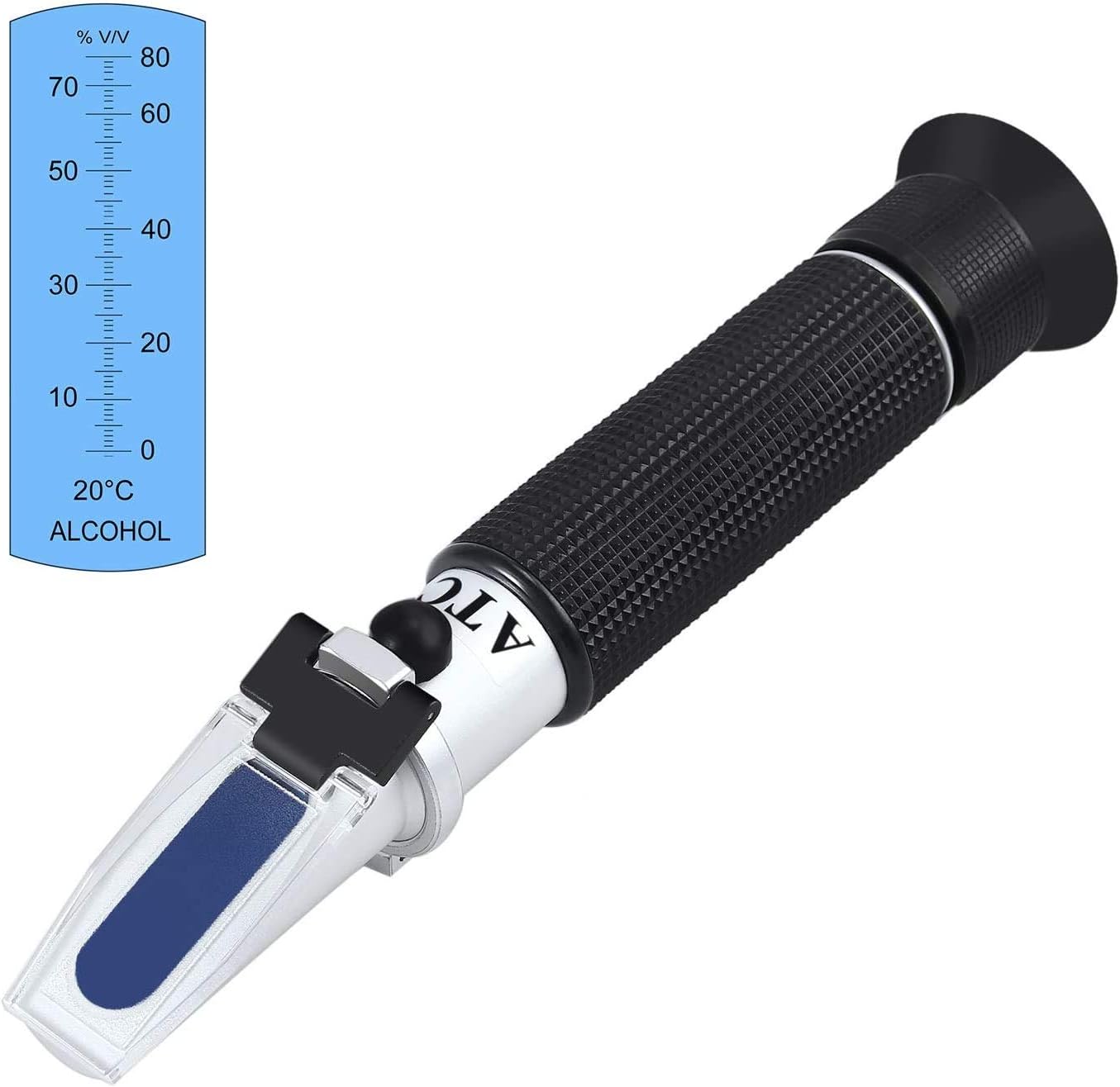 AUTOUTLET Alcohol Refractometer with Automatic Temperature Compensation (ATC) 0-80% Vinometer Alcohol Tester ABV Tester for Spirit Alcohol Volume Percent,Alcohol Liquor,Distilled Beverages,Homebrew