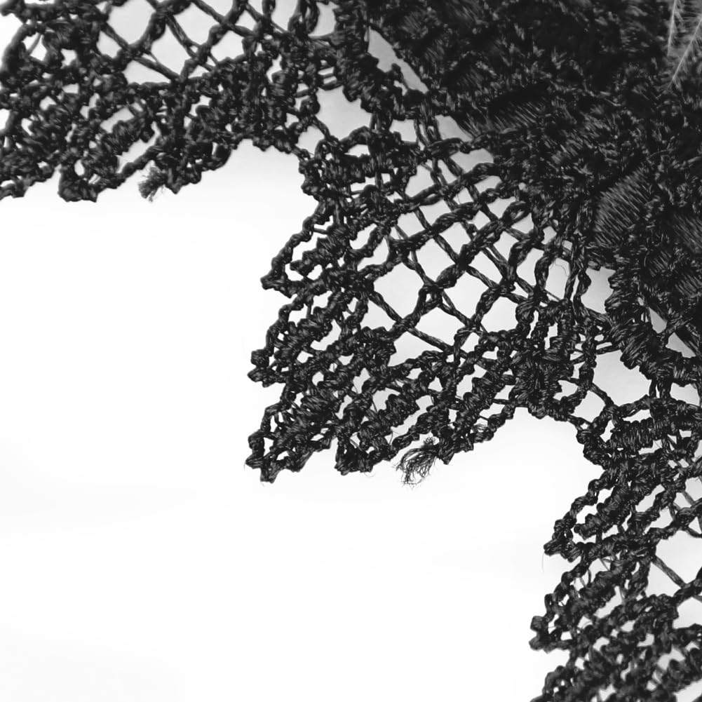 Gothic Feather Cape with Wrist Cuffs Medieval Shawl Shrug Feather Shoulder Armor Evil Cloak Shoulder Piece Wrap Wings Halloween Carnival Costume Mardi Gras Fancy Dress for Halloween Cosplay Party - Image 4