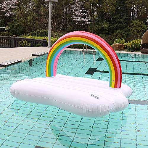 Nuage Arc - en - Ciel Flottant de Piscine, Piscine Gonflable Flottante de Piscine géante Gonflable Arc - en - Ciel, Jouet de fête Aquatique d'été Flottant de Piscine géante